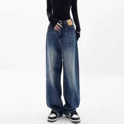 High Waist Wide Leg Jeans Straight Bootcut Women Trousers for Pear Shaped Body Slimming Long Pants Autumn Black Blue Jeans Woman
