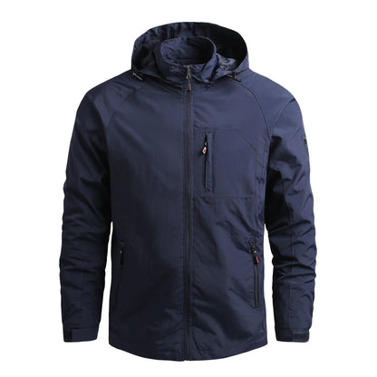 Men Outdoor Hiking Jackets Waterproof Hooded Windbreaker Coat Men 2023 Autumn New Casual Jacket Retro Sports Jackets Men