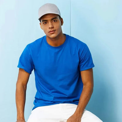 Men's t-shirts 100% Cotton Men t shirt O-Neck Solid Color Tshirt Man Tees high quality T shirt 2025 Hip-hop tshirt for Male Tops