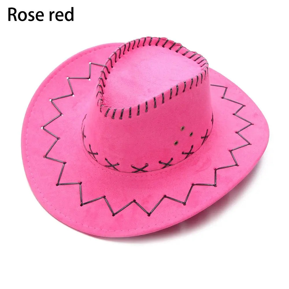 Vintage Wide Brim Cowboy Hat Women Men Dress Dance Party Stage Performance Jazz Cap Panama Fedora Hat