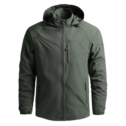 Men Outdoor Hiking Jackets Waterproof Hooded Windbreaker Coat Men 2023 Autumn New Casual Jacket Retro Sports Jackets Men