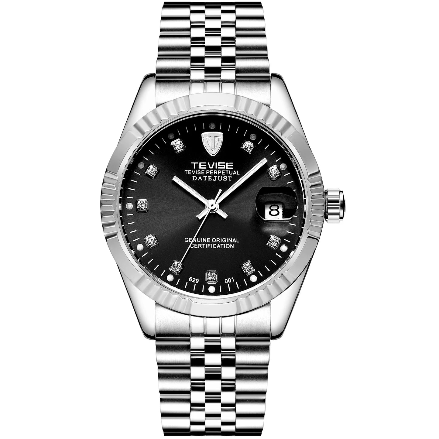 TEVISE  Automatic Mechanical Watch for Men for Women Date Stainless Steel Fashion Business Casual Watch Waterproof