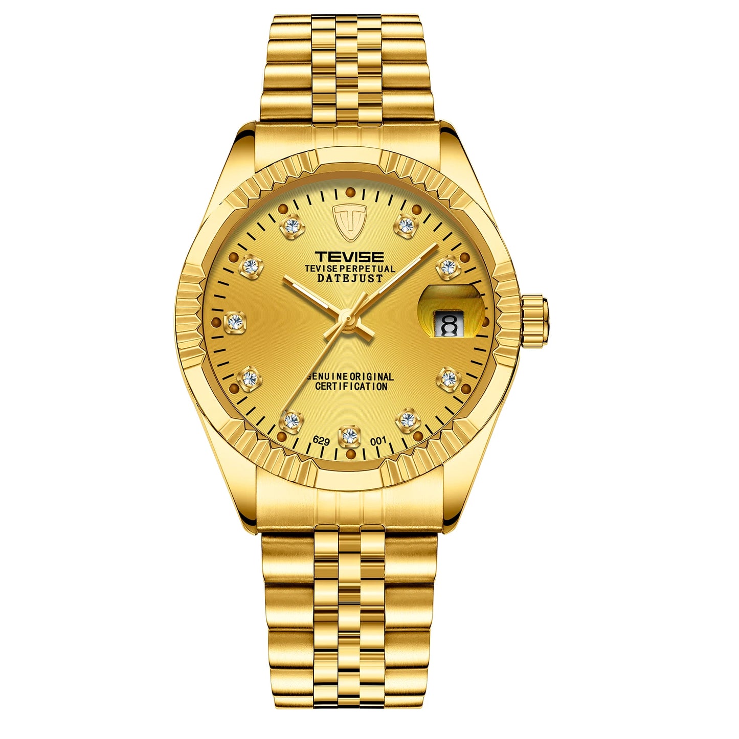 TEVISE  Automatic Mechanical Watch for Men for Women Date Stainless Steel Fashion Business Casual Watch Waterproof