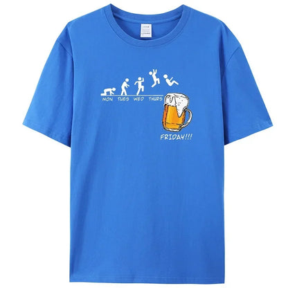 Men's Brand T-shirts Friday Beer Print  Funny Graphic Hip Hop Summer Men Tshirts Streetwear Cotton Harajuku T-Shirt Short Sleeve