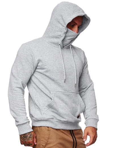 Hoodies Sweatshirts Men's Slim Hooded Sweatshirt with Mask Large Pocket Long Sleeve Pullover Men Tops Cosplay Clothing