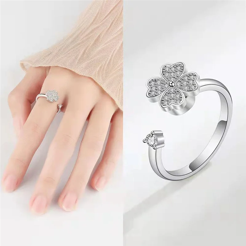 Rotatable Adjustable Rings for Women Men Relax Ring Aesthetic Jewelry Gift Fashion Ring A 2PCS