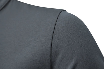Man Summer T-shirts Short Sleeve Tops Tees Shirts Stand V Collar Solid Hot Sale T shirt Henry Tshirts