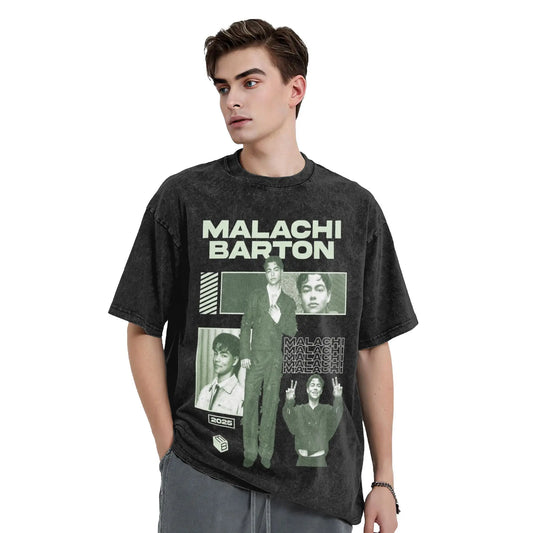 Washed T Shirt Malachi Barton Hip Hop Retro T-Shirts Oversize  Streetwear 100% Cotton Graphic Printed Tops Tops Tees Men Women