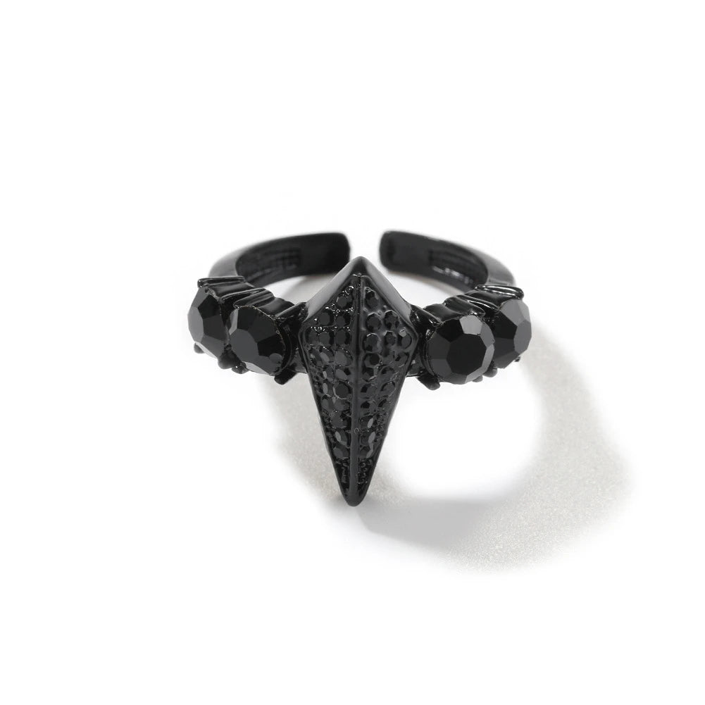 Hip Hop Iced Out Resizable Ring Full Rhinestonesbling Luxury New In Black Purple Rings Adjustable Size Jewelry For Women Men