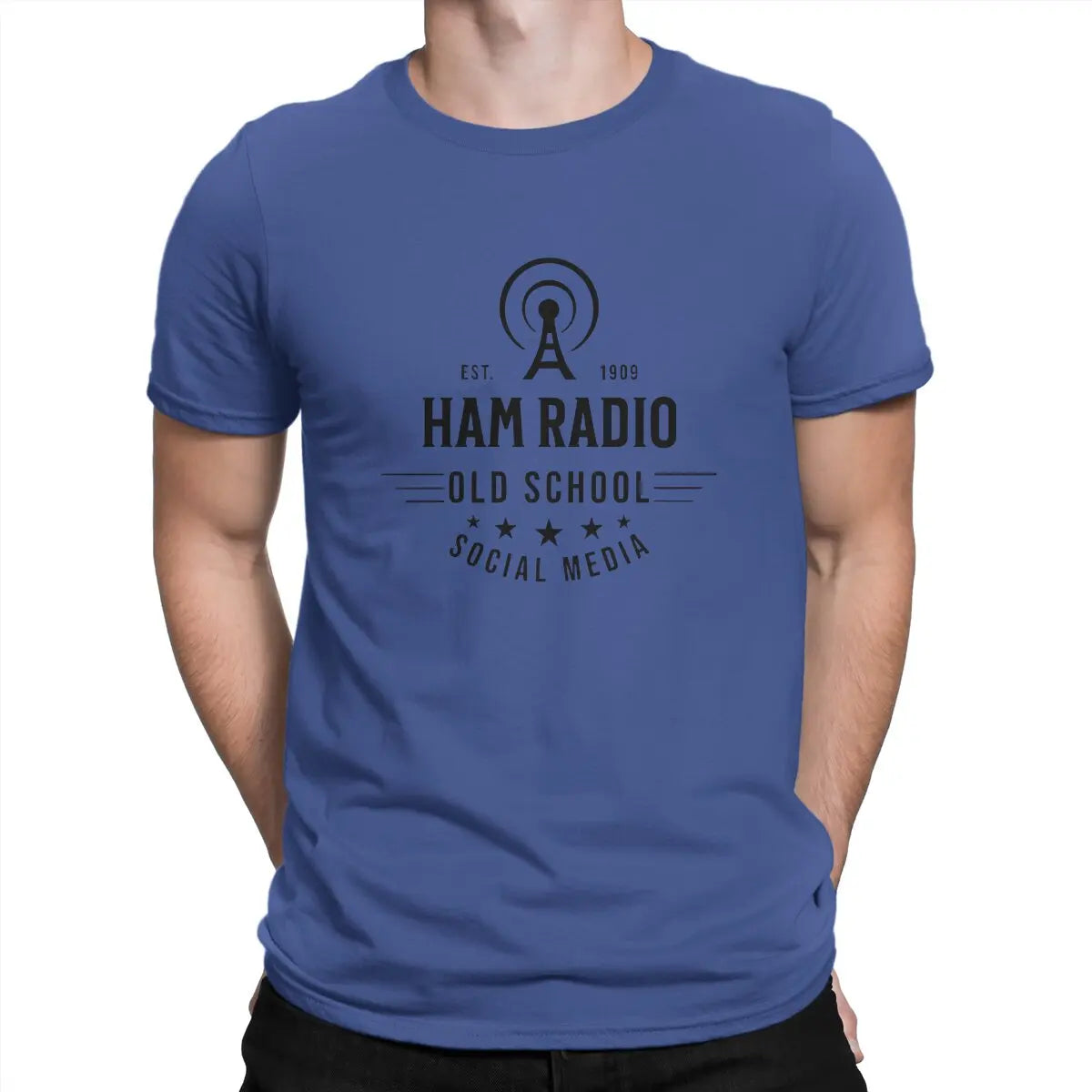 OLD School T-Shirts for Men Ham Radio Operator Funny 100% Cotton Tees O Neck Short Sleeve T Shirts Graphic Tops