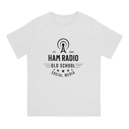 OLD School T-Shirts for Men Ham Radio Operator Funny 100% Cotton Tees O Neck Short Sleeve T Shirts Graphic Tops