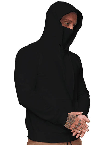 Hoodies Sweatshirts Men's Slim Hooded Sweatshirt with Mask Large Pocket Long Sleeve Pullover Men Tops Cosplay Clothing