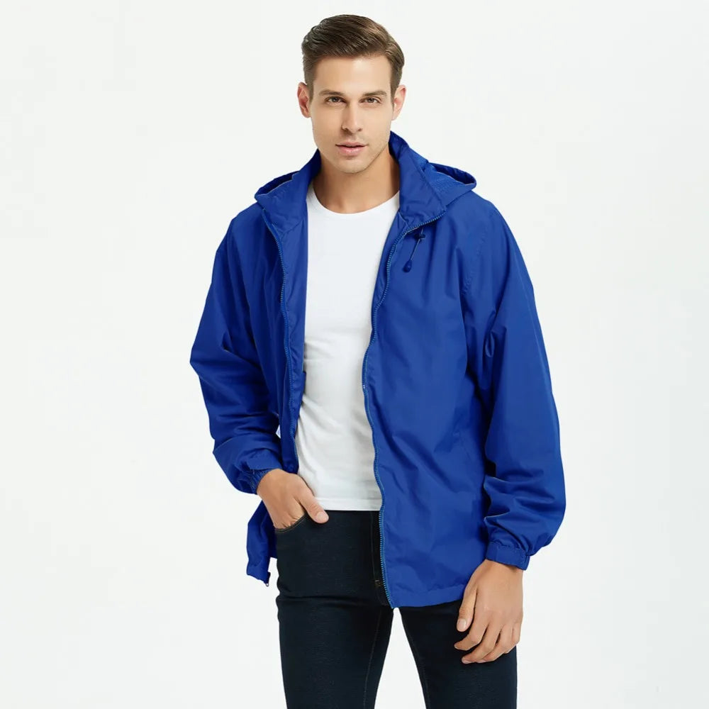 Outdoor Jacket Thin Jacket Hooded Windproof Waterproof European and American Men's Jacket