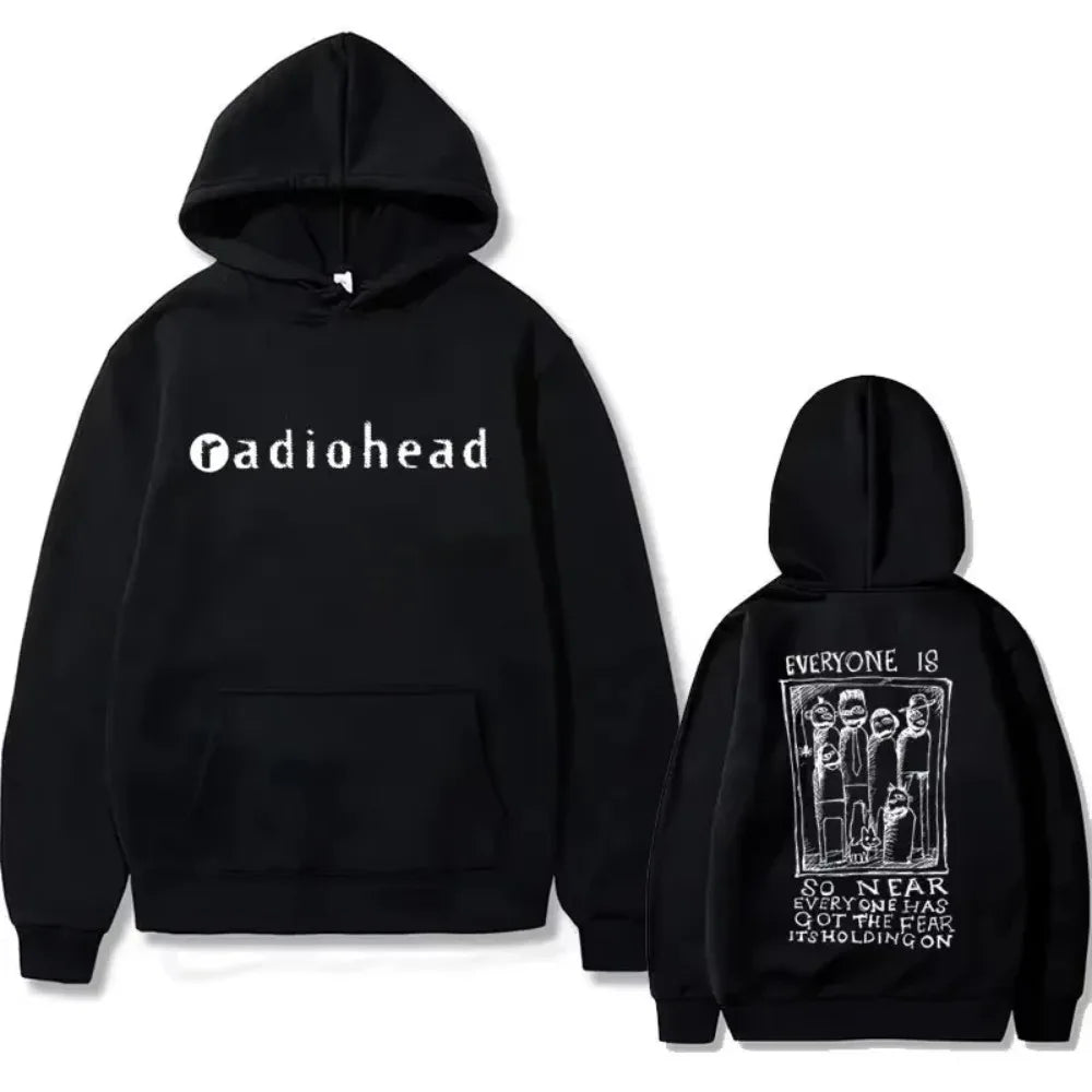 Hoodie with radio station rock band men's and women's fashion pullover