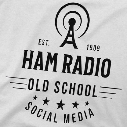 OLD School T-Shirts for Men Ham Radio Operator Funny 100% Cotton Tees O Neck Short Sleeve T Shirts Graphic Tops