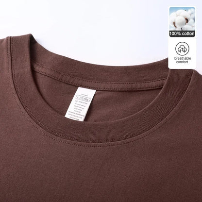 Man t Shirts 100 % Cotton High Quality New Summer Brand Tops Classic Plain Round Neck Short Sleeve Casual Fashion Men Clothes
