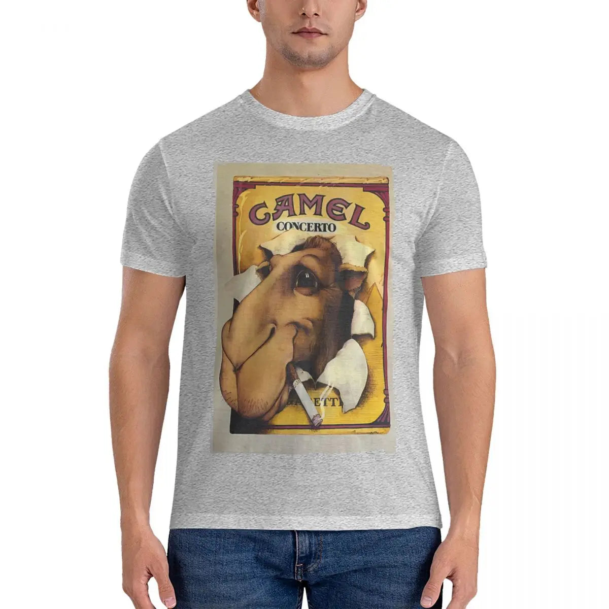 Men's T-Shirts Cigarettes New Humor Cotton Tee Shirt Short Sleeve Camel T Shirts Crewneck Tops Birthday Present