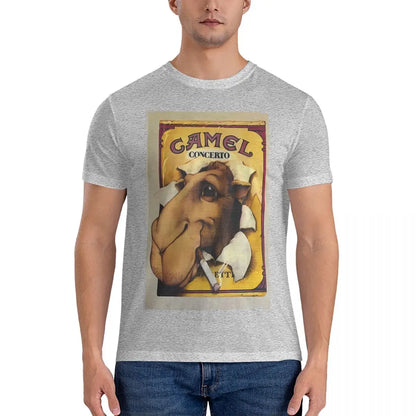 Men's T-Shirts Cigarettes New Humor Cotton Tee Shirt Short Sleeve Camel T Shirts Crewneck Tops Birthday Present