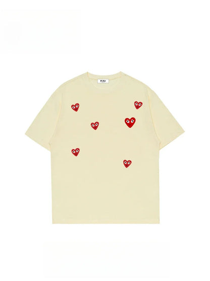 Short-sleeved T-shirts for men are a trendy summer fashion choice, featuring loose and casual prints from trendy brands